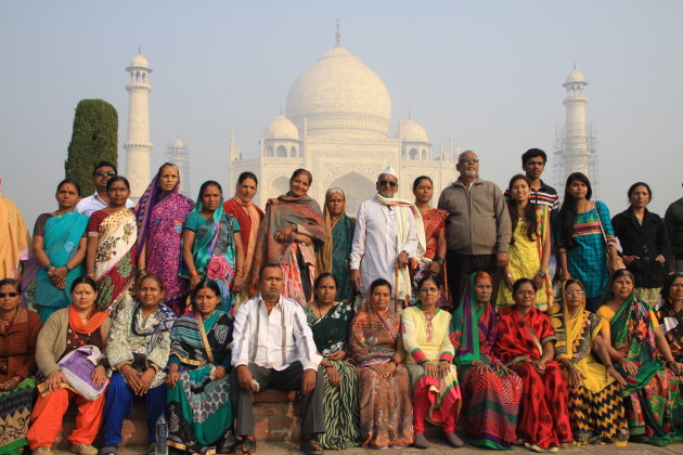Familieportret bij de Taj