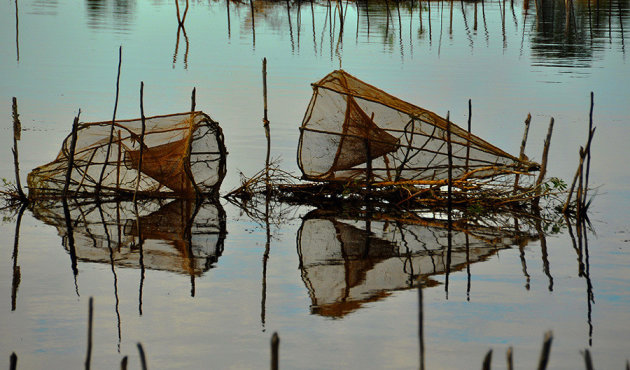 Palingfuiken in het Canal des Pangalanes