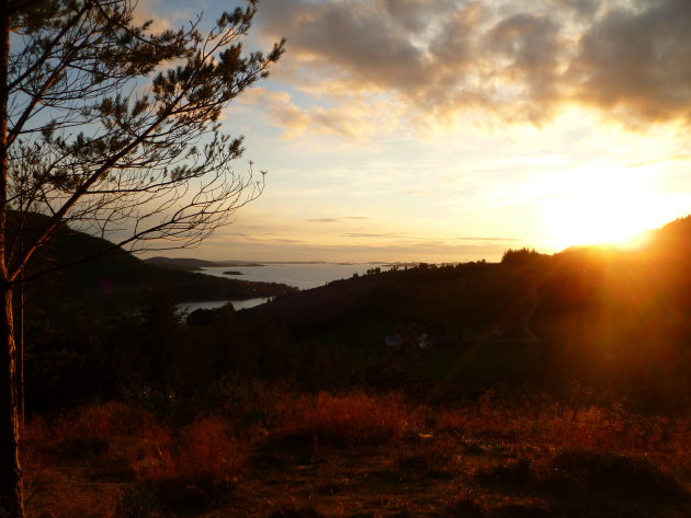 Zonsondergang in Noorwegen