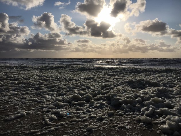 Zonsondergang op het Texelse strand