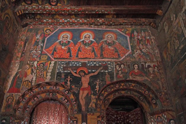 Binnenkant Debre Birhan Selassie kerk