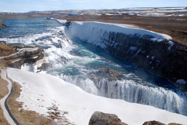 De indrukwekkend Gullfoss waterval