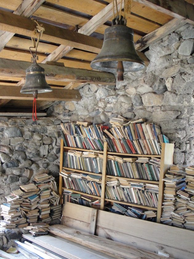 Bibliotheek in de klokkentoren.