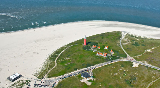 Zicht op de vuurtoren van Texel