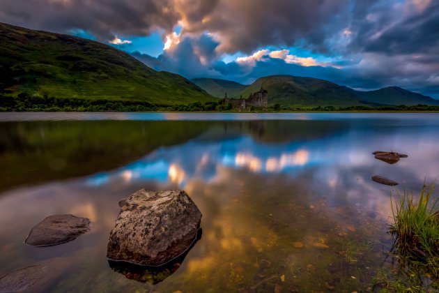 Zonsondergang bij Kilchurn Castle, Schotland