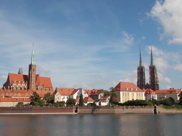 Uitzicht op eiland van Ostrow Tumski