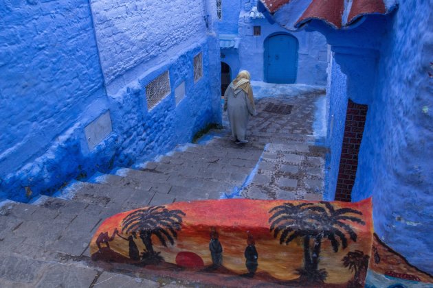 Een afwijkende kleur in Chefchaouen