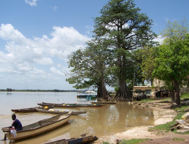 In de boot richting Baboon Island NP