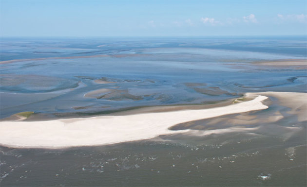 Boven de waddenzee