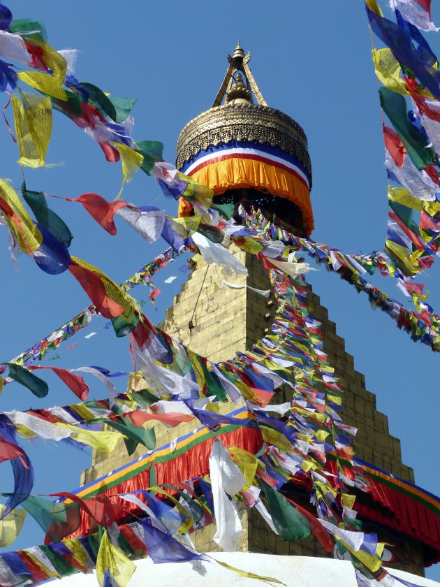 Gebedsvlaggetjes bij de Boudhanath