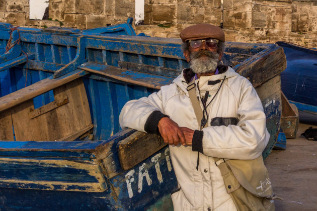 Even poseren in de haven van Essaouira