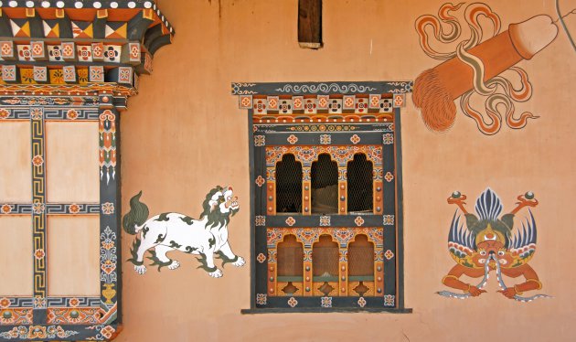 Muurkunst in Bhutan
