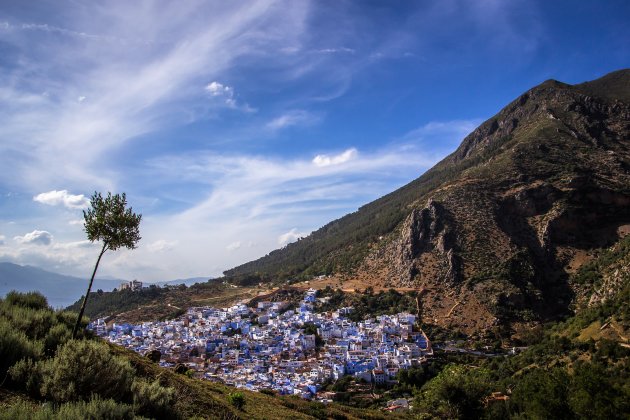 Chefchaouen van een afstand