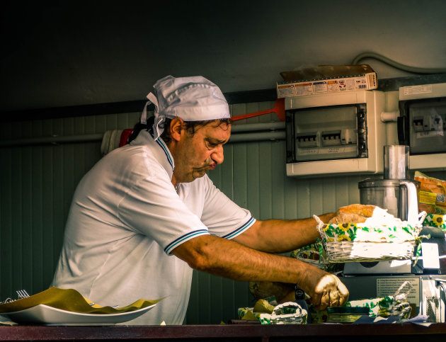 Portret van een chef in Genua