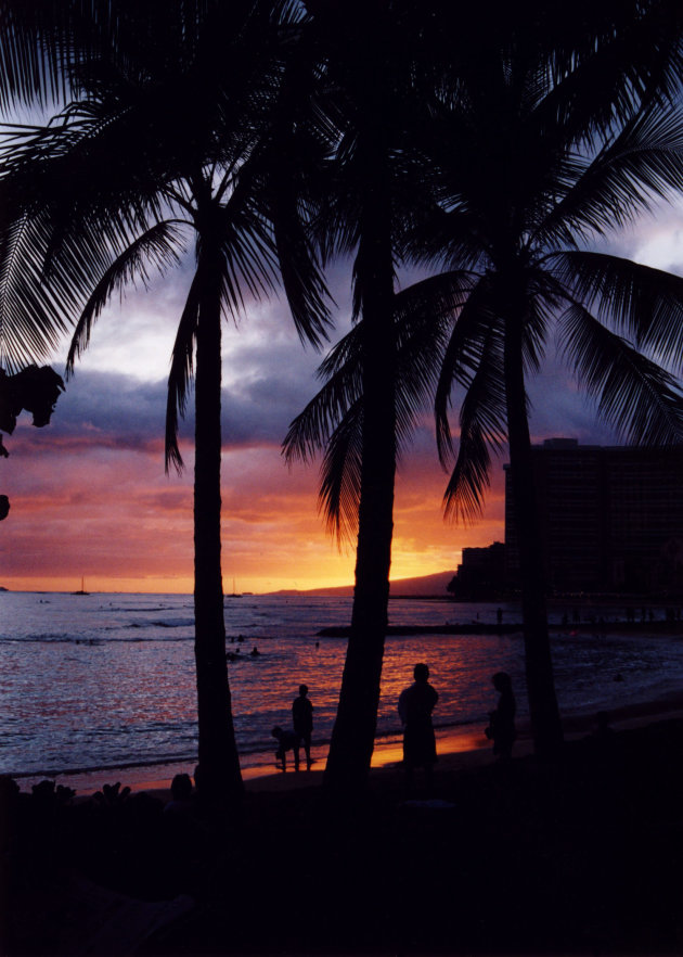 sunset waikiki beach