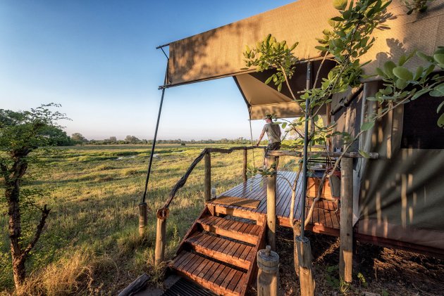 Slapen aan de oevers van de Khwai rivier