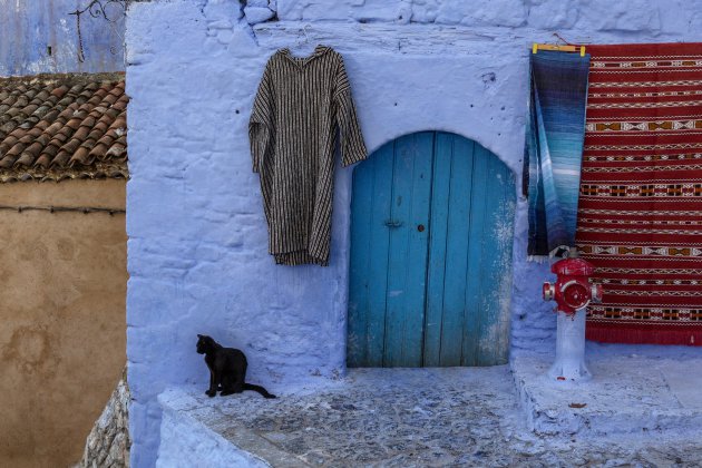 Een gevel in Chefchaouen