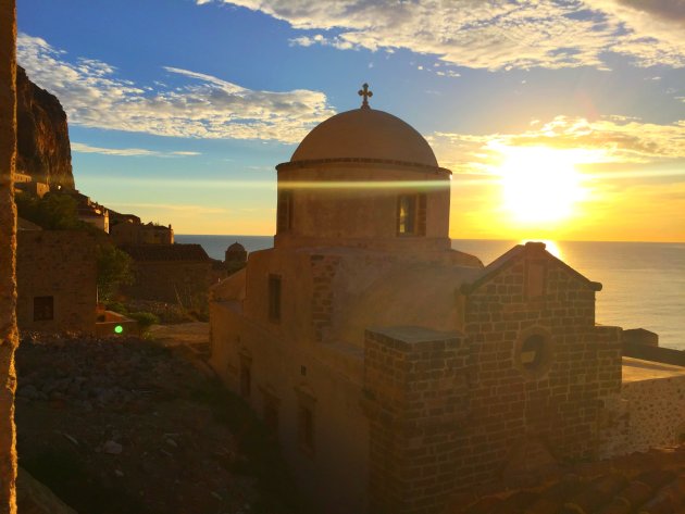 Monemvasia bij zonsopgang