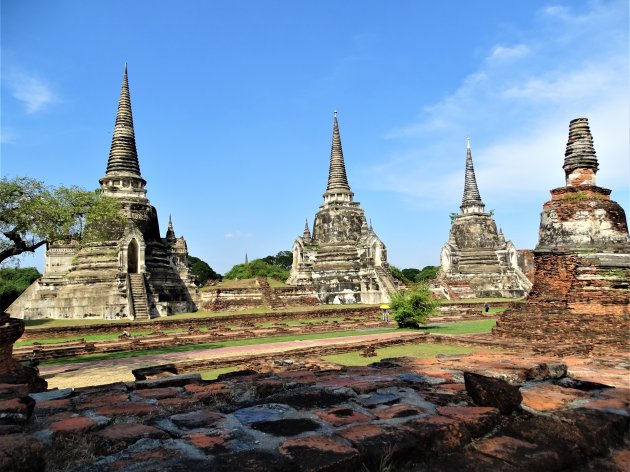 De drie Chedi's van Wat Si Sanphet.