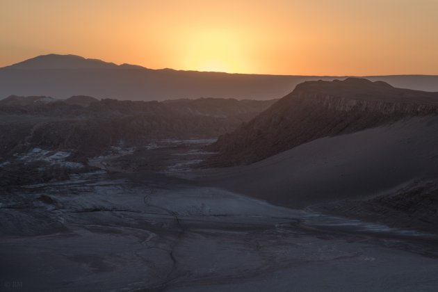 Zonsondergang op de maan