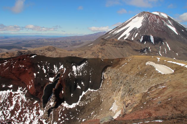 Bijna op de top van de Tongariro Crossing