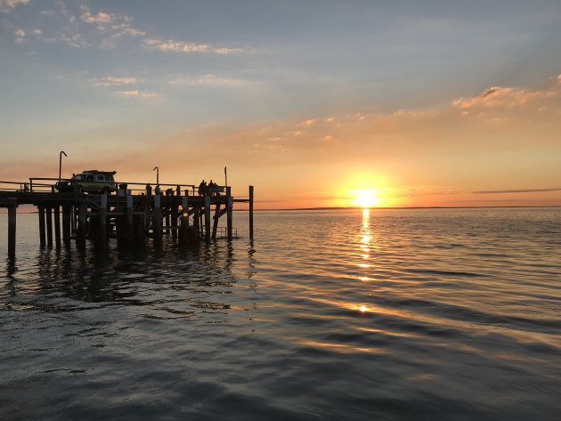 Zonsondergang vanaf Fraser Island