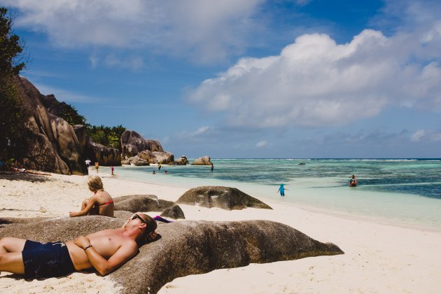 Het 'drukste' strand - Anse Source d'Argent