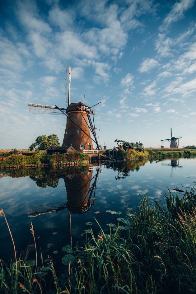 Zonsopgang bij Kinderdijk