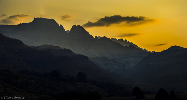 Zonsondergang Drakensbergen