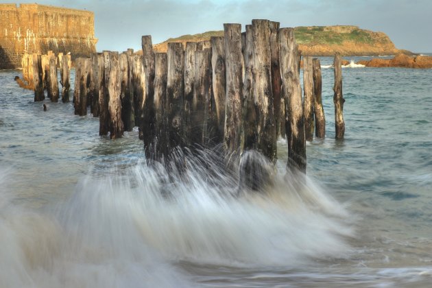 Houten zeewering Saint-Malo