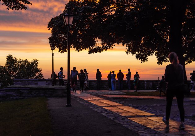 Ondergaande zon in Tallinn