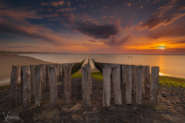 Strand Groede bij Avond