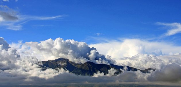 in de wolken