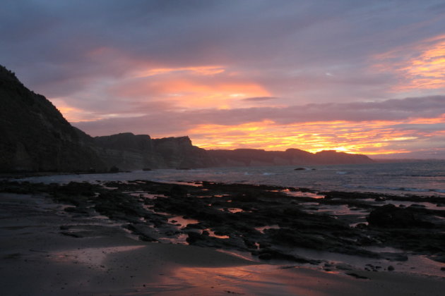 Zonsondergang bij Cape Kidnappers