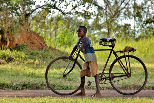 Is the bike too big or the boy too small...??