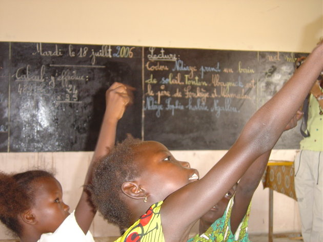 Schoolkinderen in Djiffer, Senegaal