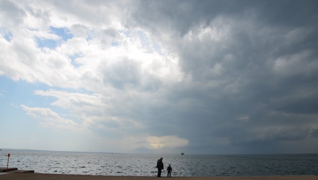 Storm boven Thessaloniki