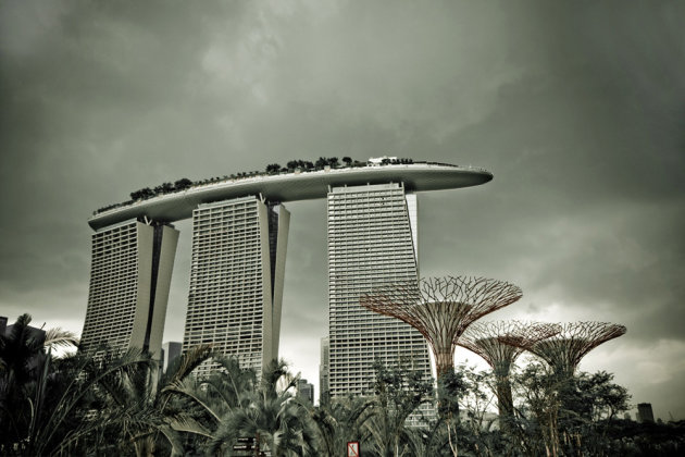 Marina Bay Sands vanaf de Gardens by the Bay