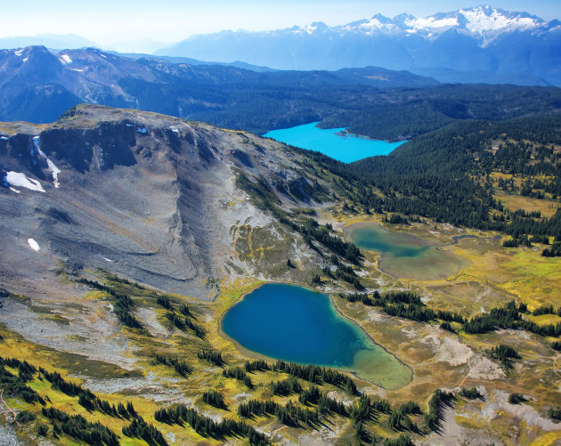 Helikopter view op de Rockies