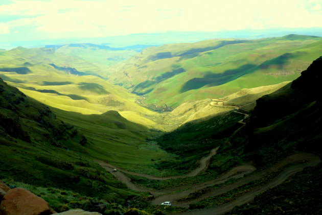 Opweg naar de Sani Pass