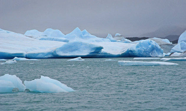 Vaar langs de ijsbergen op het Lago Argentina