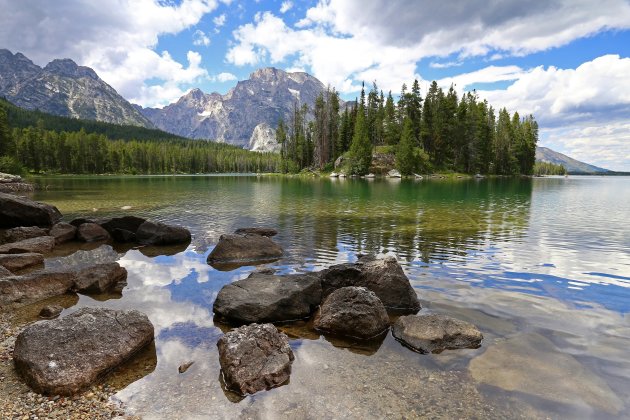 Leigh Lake in het Grand Teton N.P.