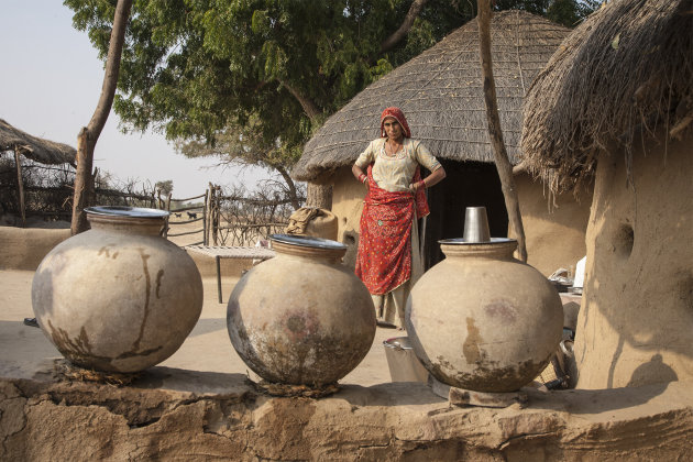 Erfje van een Bishnoi familie in de Thar woestijn 