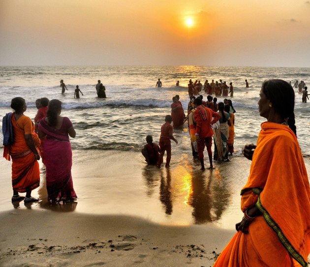 Zonsopkomst in Mahabalipuram 