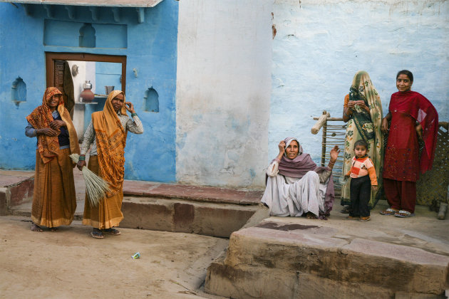 Binnenplaats boerderij in Rajasthan