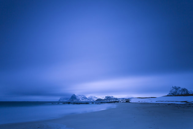 Verlaten strand op de Lofoten