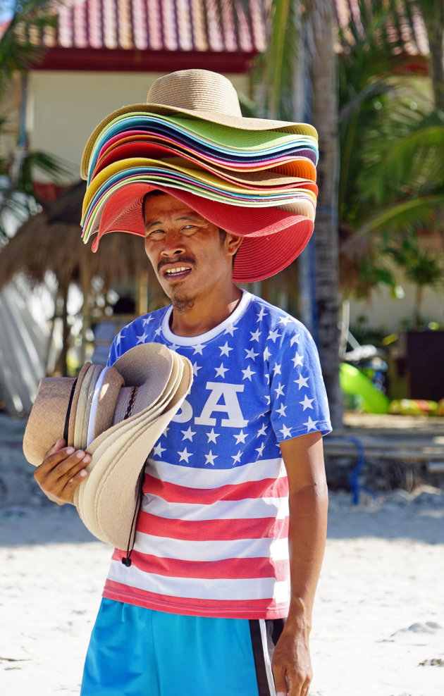 Hoeden verkoper op Boracay