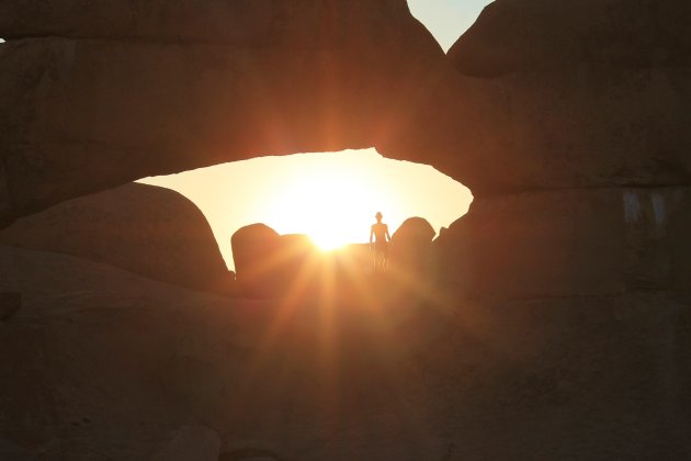 Standing in the Rock Arch @ Sunset