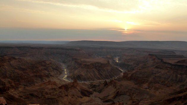 Avondzon in de canyon