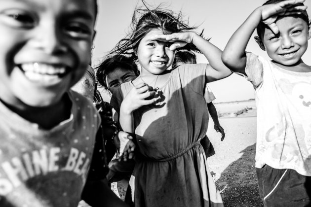 Indigenous children in Punta Gallinas